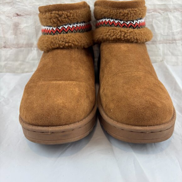 White Mountain Icons Women's 8 Tan Faux Fur Slip-on Booties - Picture 5 of 11